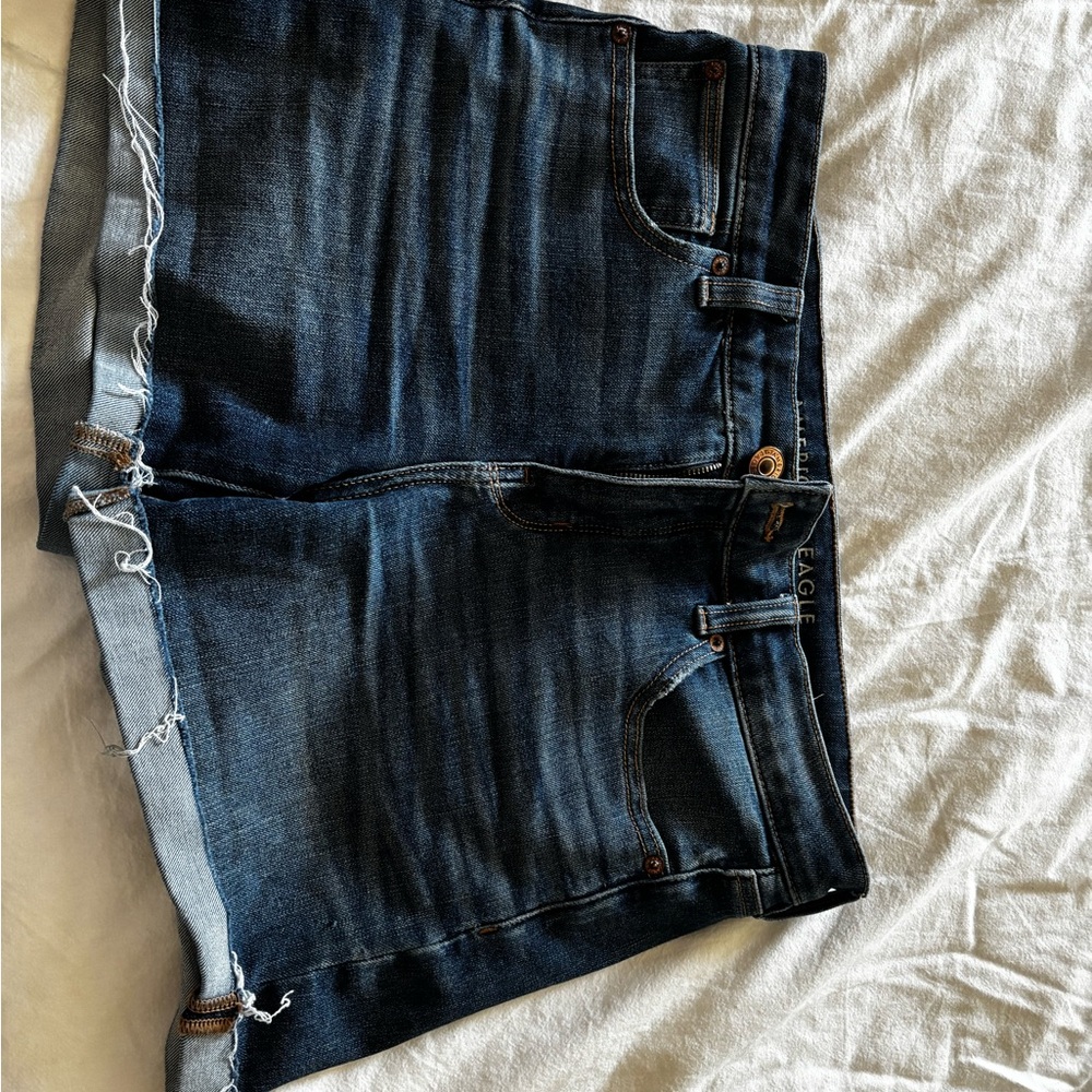 American Eagle Outfitters Blue Jean Shorts Distressed Hem